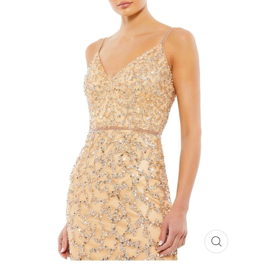 Mac Duggal SLEEVELESS V-NECK BEADED COLUMN GOWN size 10 NEW $398 Sold out - Picture 5 of 17